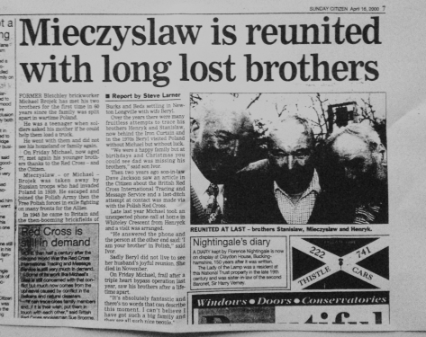 Article in the Sunday Citizen 16 April 2000